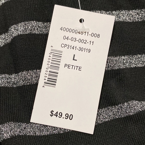 cleo | NWT: Woman’s Petite Striped Blouse - Size Large - Picture 4 of 6